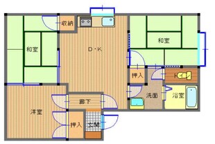 溝川 徒歩3分 2階の物件間取画像